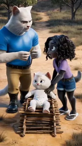 cat stepmom and cat stepdad left the kitten alone in a remote, kind black panther rescued the kitten #kucingtiktok #gatotriste #meoww #aicat #catstory #emotionalstory 