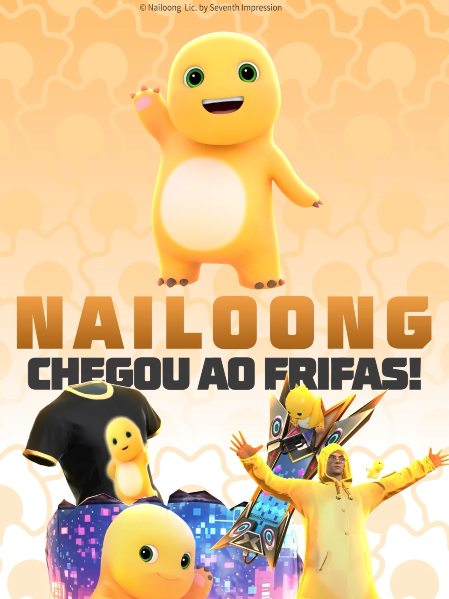 OPERAÇÃO NAILOONG: CONFIRMADA! 😉 Dá uma olhada em todas as novidades que invadiram o Frifas e se atente aos prazos, chega junto: 13 DE JUNHO até 17 DE JUNHO Parede de Gel - É a dança do Nailoong Camiseta do Nailoong 13 DE JUNHO até 26 DE JUNHO Conjunto Nailoong Prancha - No ritmo do Nailoong 19/06 até 25 DE JUNHO Emote Nailoong tá na área! Mochila - Nailoong #FreeFire #FreeFireBrasil #NailoongFF