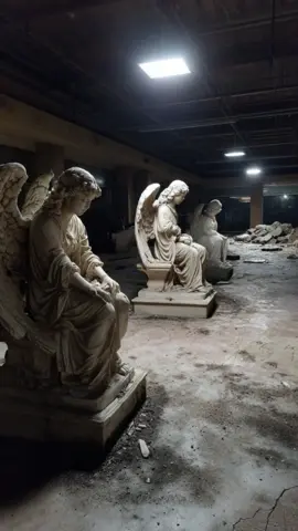 Statues don’t move. Right? . . . #liminalspaces #mysterious #surreal #angel #statue #theyfollowyou
