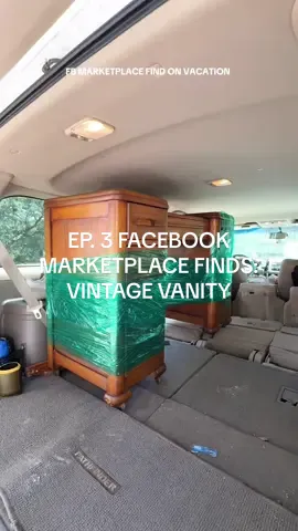 Ep. 3 of FB marketplace finds: vintage vanity + dresser (over 80 yrs old) !!!!!!!! I love this style and have wanted something like this for sooo long! Now it’s the bringing it home🤣🤣🙌🙌🙌 #facebook #facebookmarketplace #thrift #estatesale #vanity #vintage 