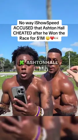No way IShowSpeed ACCUSED that Ashton Hall CHEATED after he Won the Race for $1M 😲💔👀 #ashtonhall #ishowspeed #race #ishowspeedclipz #speed #fyp 