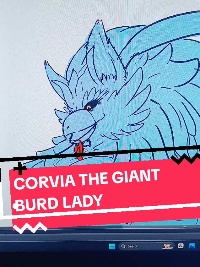 CORVIA THE GIANT BURD LADY <3 #rageraptor #tinyraptor #giantbird #femalebird #baraartist #bird #giantess #furryartist #giant #macromicro #micromacro 