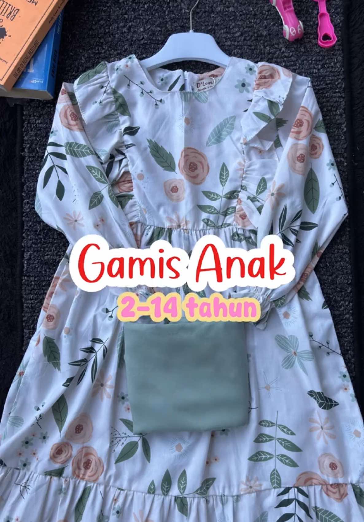 Gamis anak set hijab 2-14 tahun. Bahan katun.  . . #gamis #gamisanak #gamisanaksethijab 