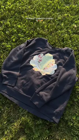 what should I do next?! #seashell #patchwork #crafting #newhobby #patchworkhoodie #howtopatchwork #handmade #etsy #sewing #sewingtutorial #heatnbond #Summer #fyp I 