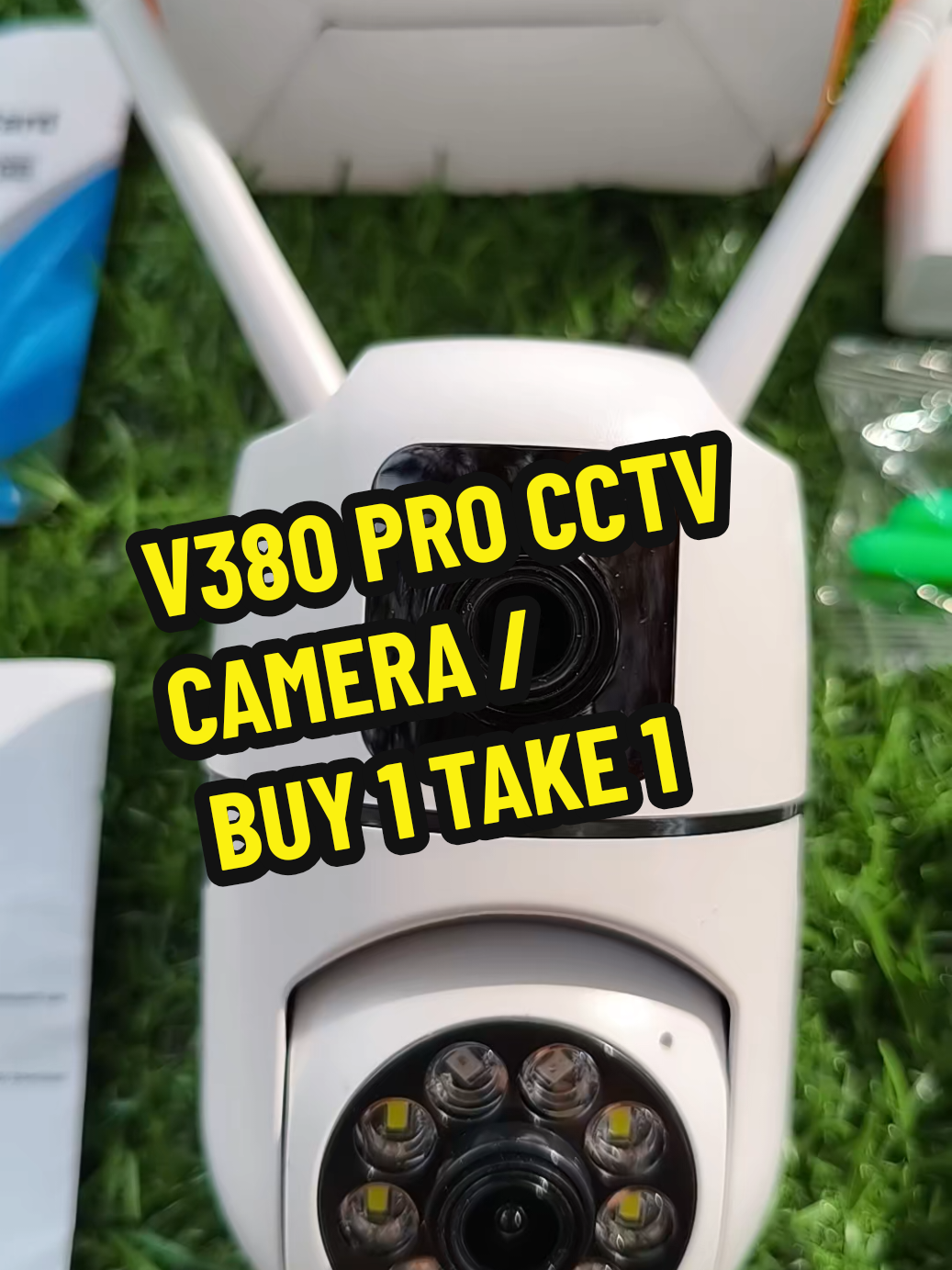 V380 Pro BUY 1 TAKE 1 Dual Cameras Dual 8MP+8MP Screens Outdoor CCTV connect cellphone waterproof two-way audio night vision Motion Detection remote surveillance camera 1 YEAR WARRANTY Lens Security cctv 🛍️ #turingshop #v380pro #cctvcamera #buy1take1 #securitycamera  #dualcamera 