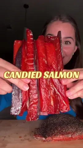 Trying candied salmon and cold smoked salmon 😍🍣 @soloveykitchen #salmon #candiedsalmon #food #seafood #review #foodreview #eating #eatwithme #tasetest #smoked 