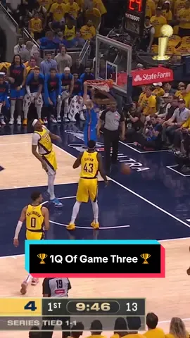 Both teams came out hot in the 1Q 🔥 🔥 🔥 #NBA #Basketball #NBAFinals #OKC #Pacers 