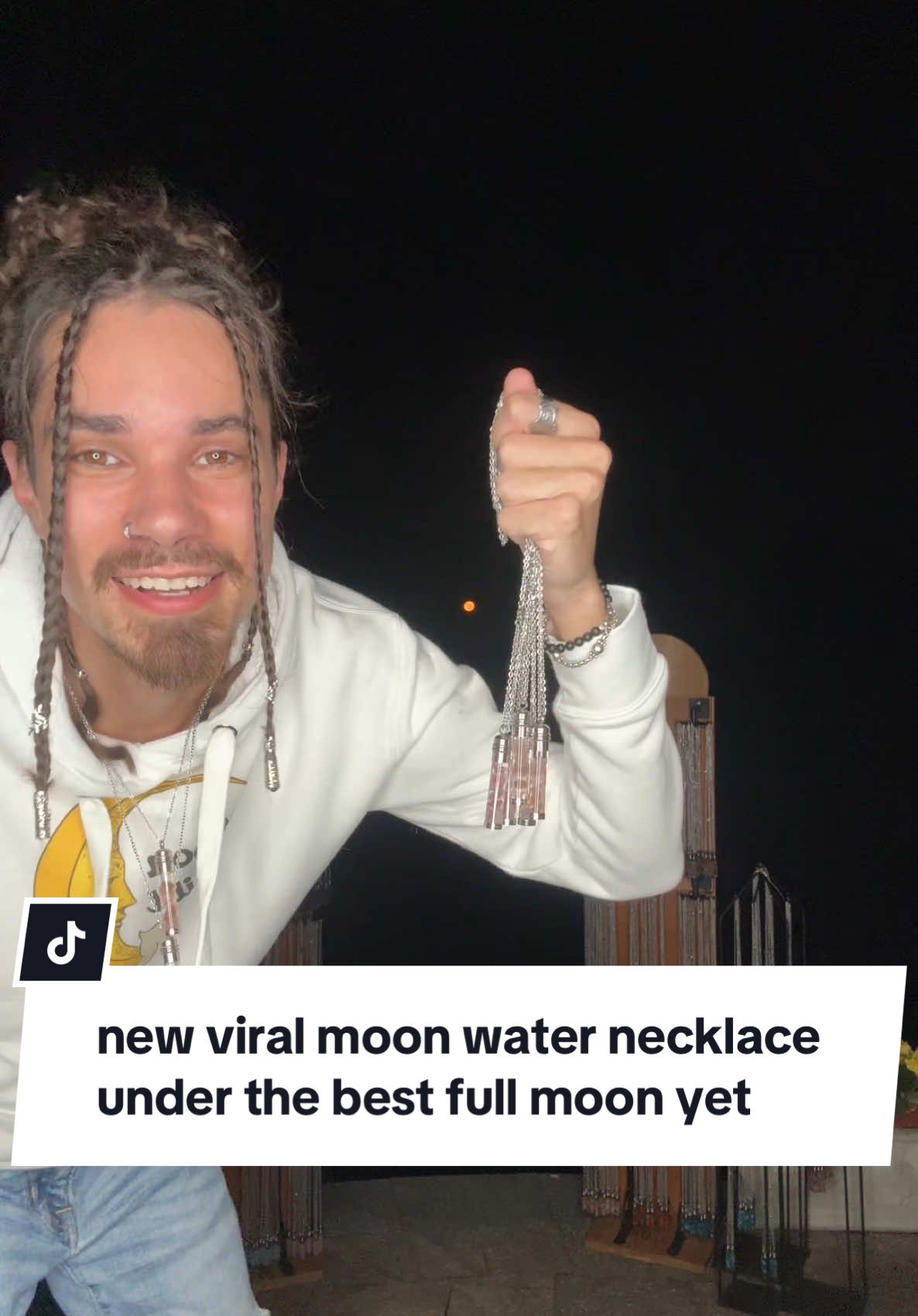 new necklace in the lineup whole collection at the end #fullmoon #moonwaternecklace #manifestation #charging #moon #grateful #viral 