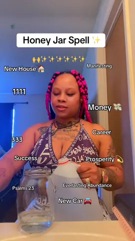Honey Jar Spell🔥Money 💸 Money 💸 Money comes to me 3x3 this spell always works but give it time I promise #honeyjarspell #spellwork #moneymoneymoney #hoodootiktok #honeyspell 