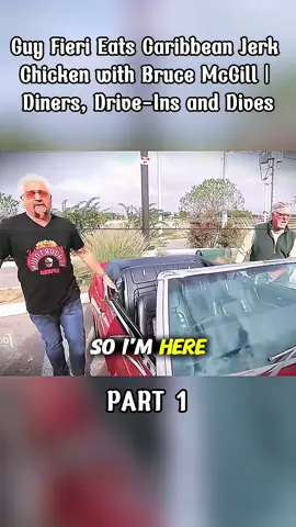 Guy Fieri Eats Caribbean Jerk Chicken with Bruc#fyp