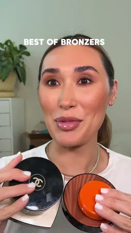My current favorite bronzers! What’s yours?!  #bronzers #bestofbronzers #chanelbronzer #sarahcrealbeauty #giorgioarmanibeauty #beauty 