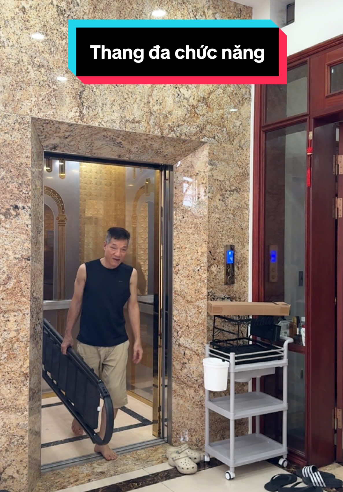 Thang xếp gấp gọn, Thang Gấp Đechome bậc xương cá chống trơn trượt chịu tải 150kg #thanggapgon #thangdanang #xuhuong #thinhhanh 