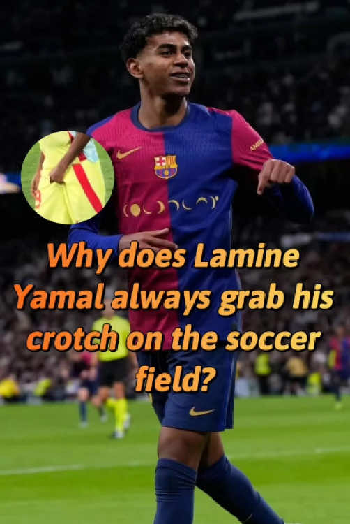 Why does Lamine Yamal always grab his crotch on the soccer field#lamineyamal #fyp #tiktok #foruyou #viral 