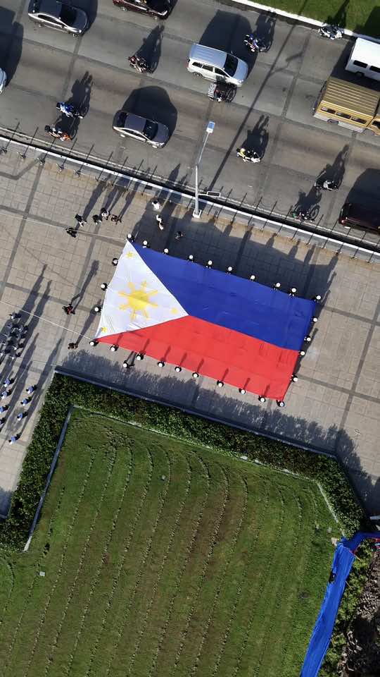 Happy 127th Philippine Independence Day! 🇵🇭 shot using @DJI Official Mini 4 Pro featuring the biggest flag in the country  #philippines #ph #pilipino #independenceday #ph #flagraising #fyp #foryou #foryoupage #trending #viral 