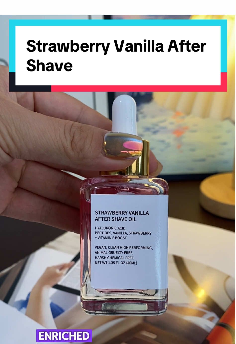 Strawberry Vanilla After Shaveoil#aftershave #shavingproducts #smoothshave #shaveoil #shave #fyp 