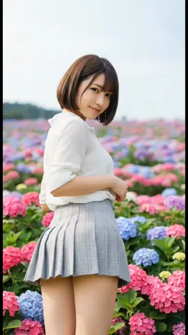 あじさいが見頃ですね🥰 #ai  #ai美女  #紫陽花  #あじさい 