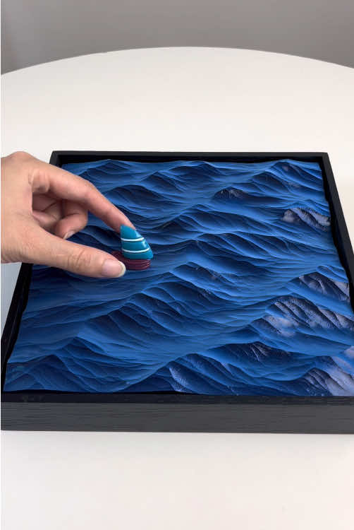 I brought the sea back home. 20x20cm // Link in bio  #sea #artist #art #artwork #ocean #oceanart #design #sculpture #handmade #fyp #woodcarving #wood #woodwork #handcrafted #craft #acrylic #3dart #oceanlover #seascape #homedecor #wallart #sailing #surfing #boat #diving #gift #viralreels #usa #losangeles 