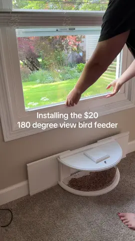 Putting this bird feeder in was the easiest thing ever! It installs in your window, just like an AC unit and it is so pretty! Can’t wait for the birds to come #birds #birdfeeder #birdtok 
