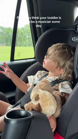 How does he know the lyrics to like every song🎵 🤣💙 #fyp #foryou #toddler #toddlersoftiktok #toddlermom #funny #singing #toddlerssinging 