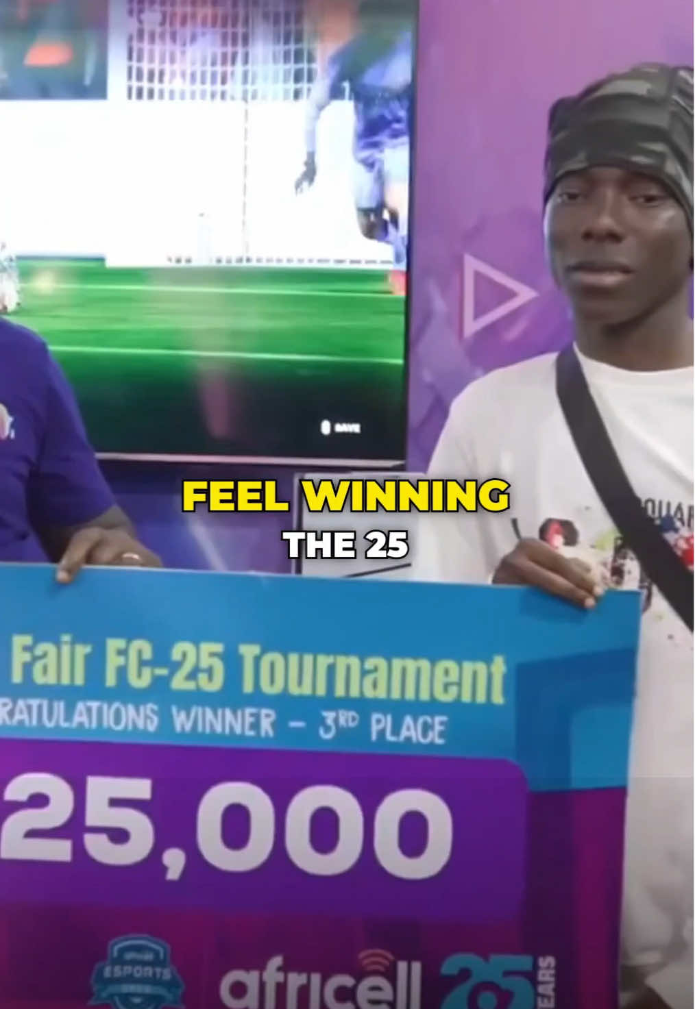 Can we show some crazy appreciation for our BTD Gamer Momodou for coming 3rd place in the @Africellgm tournament and winning 25,000 D  BTD Gamers Gambia are putting gaming on the map in Gambia 🇬🇲  Olympics here we come  #btdgamers #gambia #esports #africell #tradefair #africa #fc25 