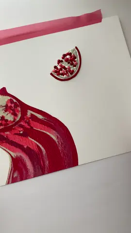 Pomegranate scrapes   #pomegranate  #abstractart  #arttechniques #artist   #red 