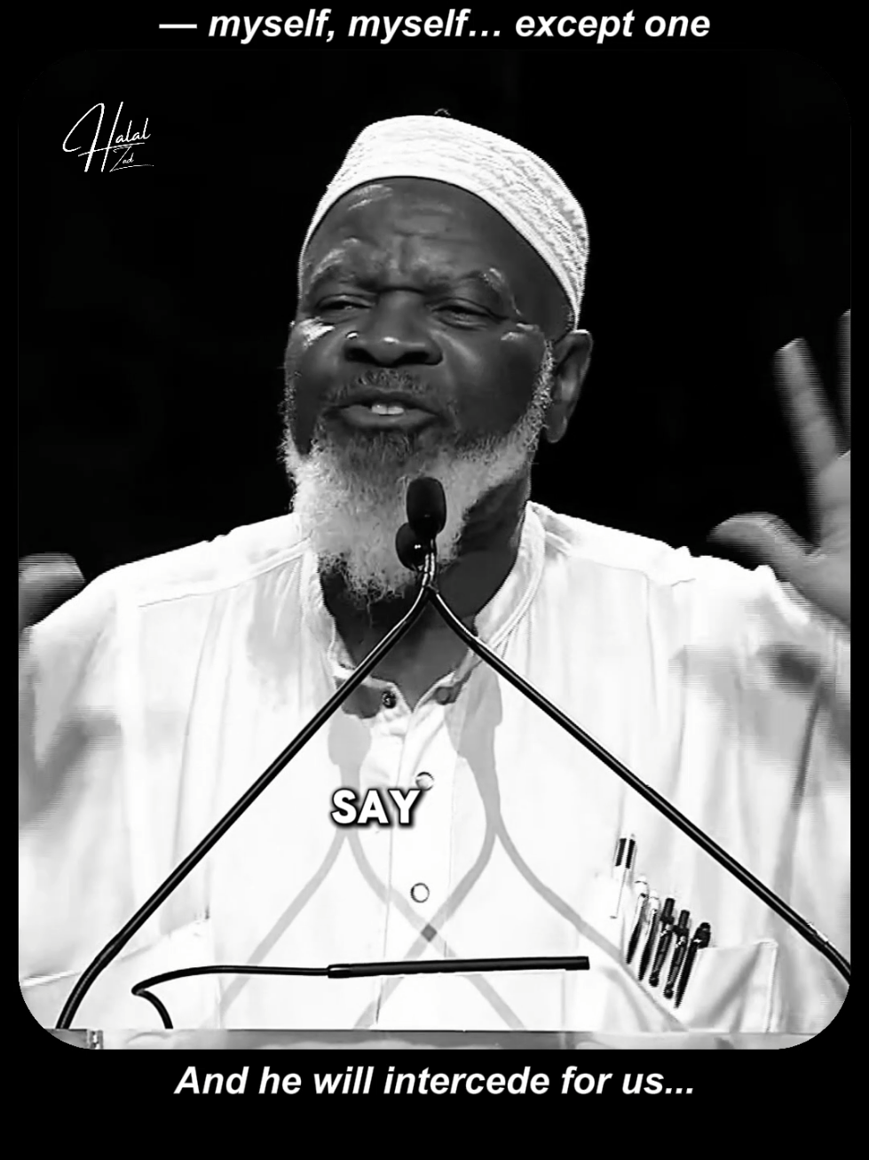 Don't scroll; make Salah on  Mohammed, peace be upon him... May Allah grant us his intercession. On Yawm al-Qiyamah, all mankind will search for someone to intercede — but no prophet will step forward. Adam will say, “Myself, myself.” Nuh will say the same. Musa. Isa. All of them. Until finally… they come to the Prophet Muhammad peace be upon him. And he will say, “I am the one.” #imam #imamsiraj #sirajwahhaj #imamsirajwahhaj #dayofjudgement #prophetmohammad #musa  #noah #adam #islamforyou #deenoverdunya #halal_zad 