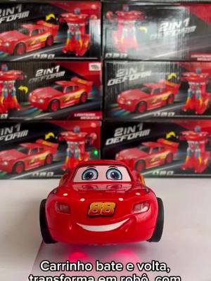 Relampago Mcqueen Carrinho Transforma Robo Brinquedo Carros 