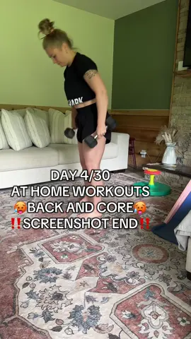Day 4/30 🥵BACK AND CORE🥵 LETS GO! 🔥🔥🔥 #SweatWithSkye #fit #workout #athomeworkout #FitTok #Fitness #fitnessmotivation #fyp #foryoupage #viral #sahm 
