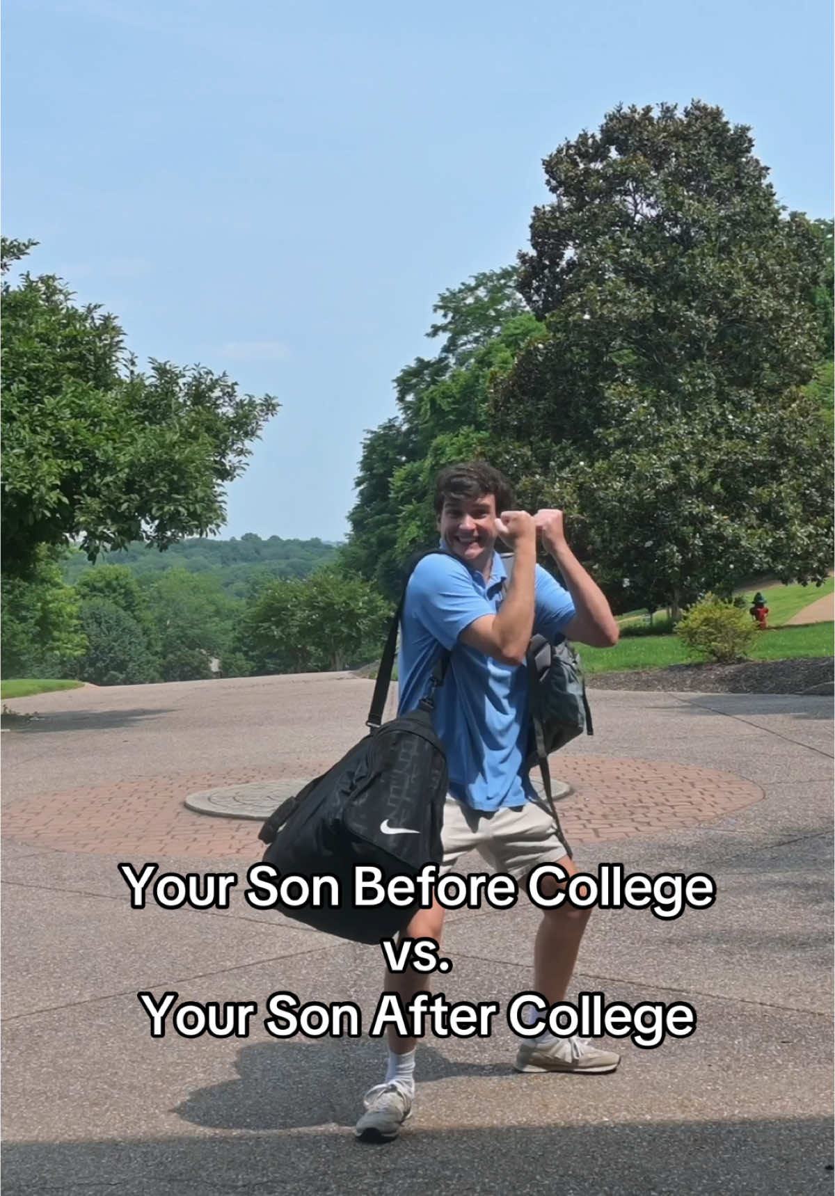 Your son before he goes to college vs. after he gets back from college @elliott_hayes #college #collegelife #family #comedy #sketch 