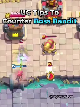 Clash Royale Tips to Counter Boss Bandit. Credit: LucasgamerCR for intro clip. #clashroyale #clashroyaledaily #guide #fyp #trend #brawlstarstiktok #bossbandit 