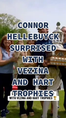 What a moment for Helle 🥹 #NHL #nhlonsn #nhltiktok #nhlawards #harttrophy #vezinatrophy #connorhellebuyck #winnipegjets 