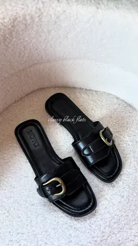 classy black flat sandals from @YOTO SHOES #flatsandal #yoto #flats #blacksandal 