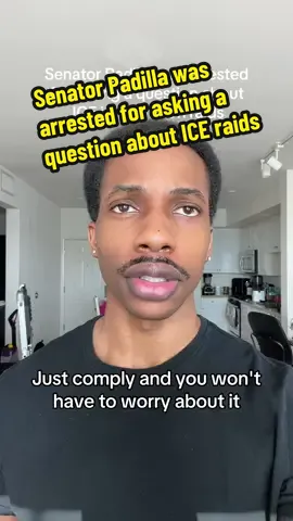 Senator Padilla was arrested for asking a question about ICE raids #advicefromlouis #satire #kamala #kamalaharris #biden #senatoralexpadilla 