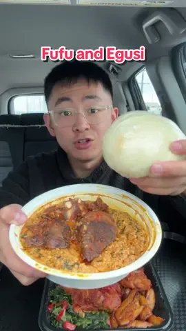 Trying Nigerian Food 🔥 #food #Foodie #foodreview #fufu #egusisoup #mukbang #asmr #tastetest #fyp #eating 