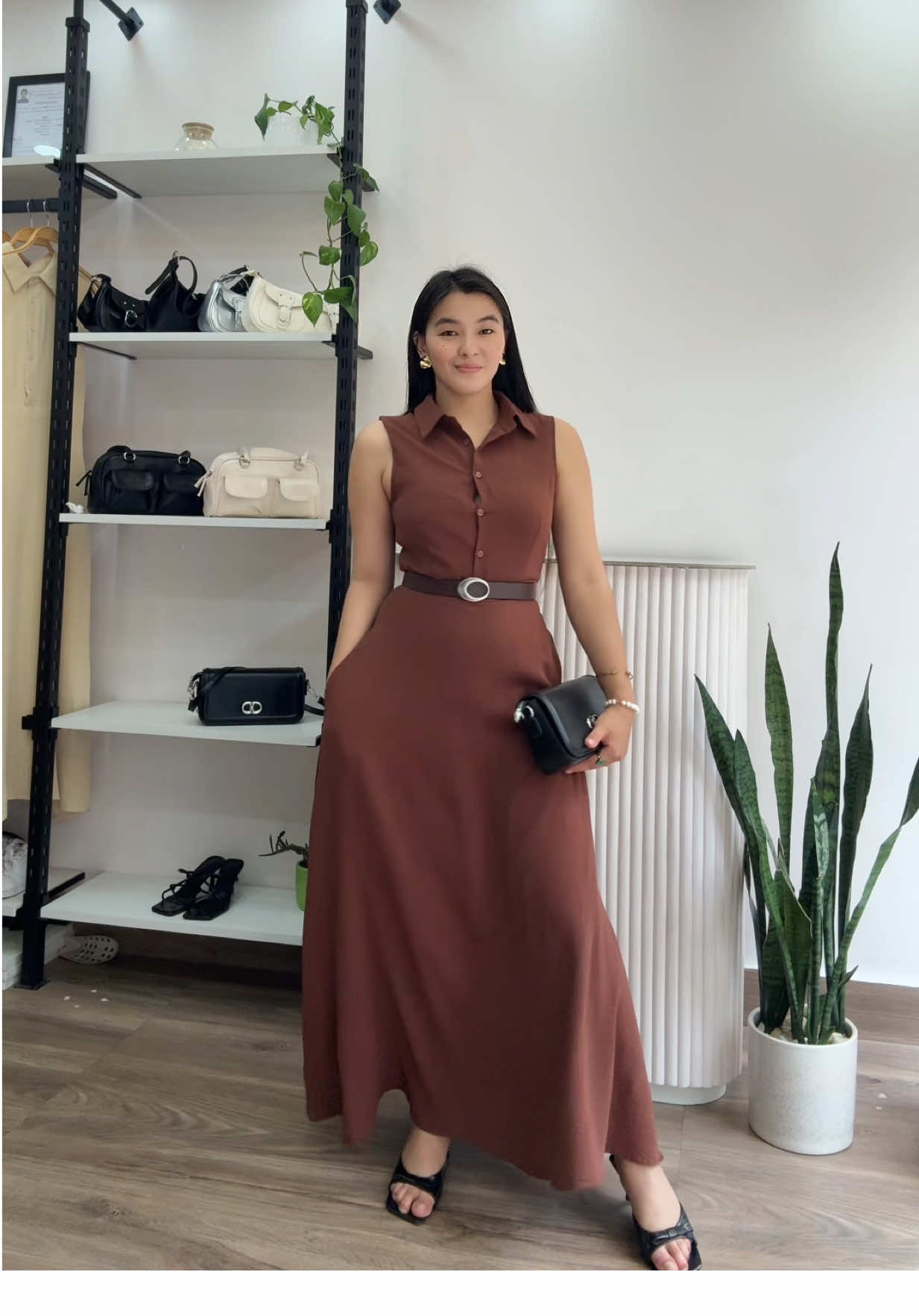 Classy long Sleeveless shirt dress ✨ New in store Shop Now #classystyle #longdress #elegant #newin #stayyoung #allabouther #summeroutfits #outfitinspo #shopthelook #shopnow #fyp  @Ejraasabinaa 