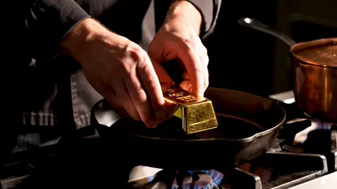 Gold bar steak. Medium rare. #asmr #satisfying #steaktiktok #steak #oddlysatifying #ai #shorts #creative #creatorsearchinsights 
