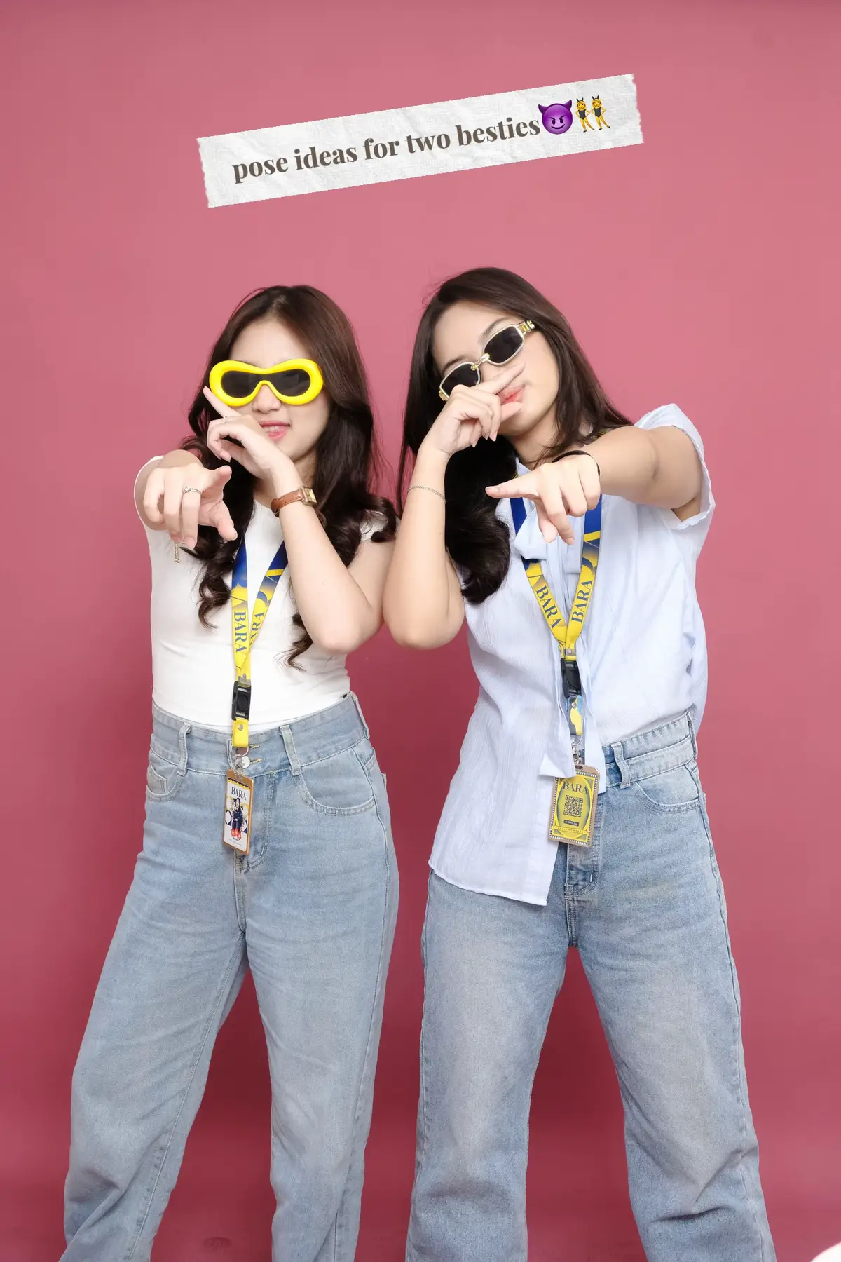 ide pose ini bisa banget kamu recreate bareng bestie/pasangan kmu lohhh😜🩷 #selfphotostudio #studiophoto #bandarlampung #lampung 