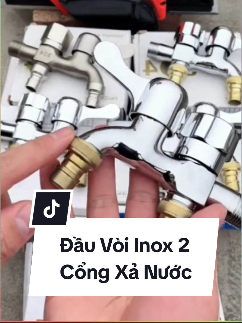 Vòi nước 2 đầu ra #xuhuong #dauvoinuoc #voinuocthongminh #voinuocthongminh 