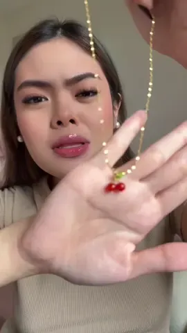super pretty ng gold cherry necklace na to !! lakas maka sweet girl  #cherrynecklace #goldnecklace #necklace 
