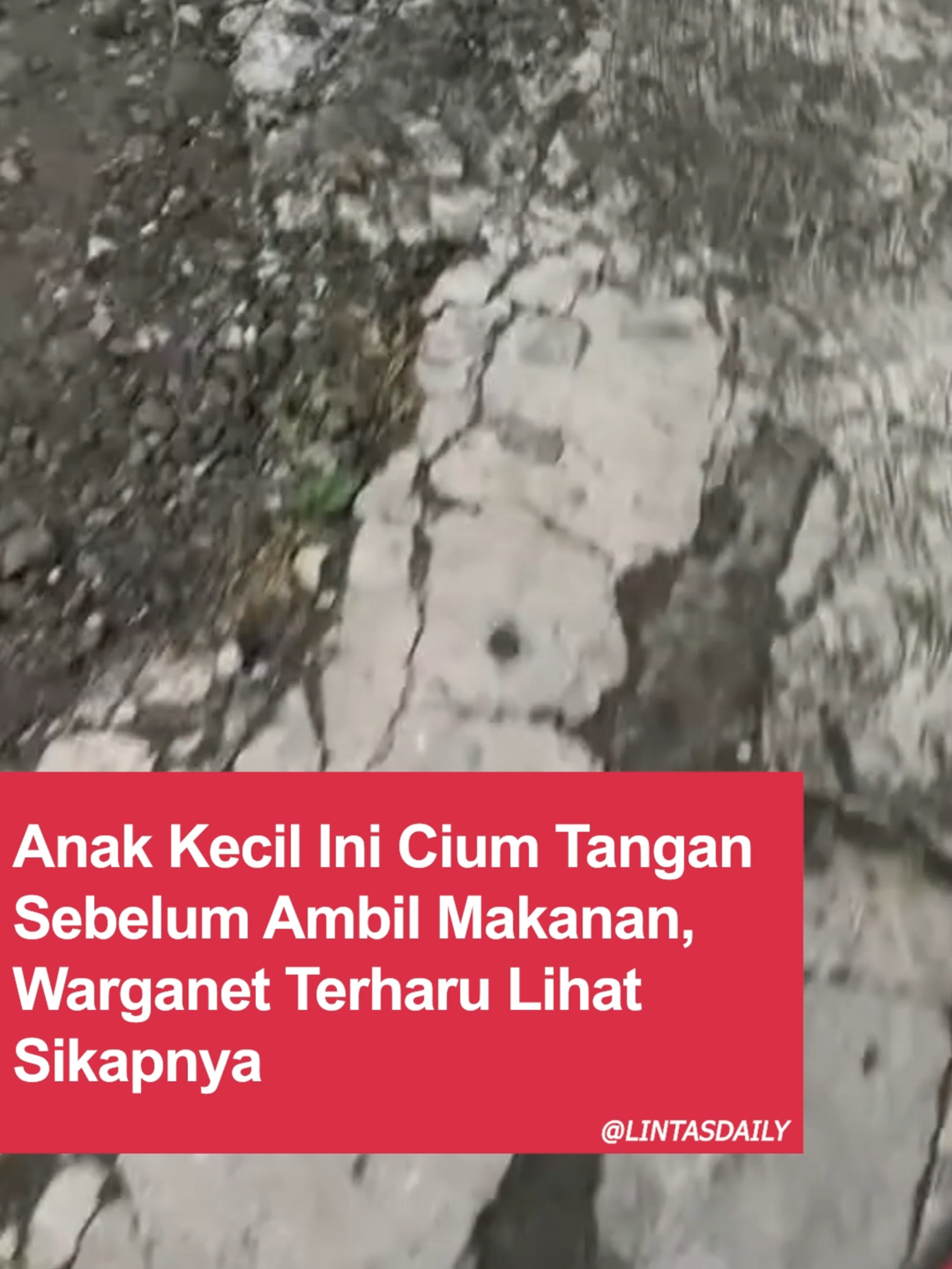 Anak Kecil Ini Cium Tangan Sebelum Ambil Makanan, Warganet Terharu Lihat Sikapnya Sebuah video yang beredar di media sosial sukses menyentuh hati banyak orang. Dalam video itu, terlihat seorang anak kecil yang menunjukkan sikap sopan dan penuh hormat saat menerima makanan dari seorang pemuda yang sedang berbagi. Begitu dihampiri, anak itu langsung berdiri, lalu mencium tangan pemuda tersebut sebelum mengambil makanan yang diberikan. Aksi sederhana ini langsung menuai banyak pujian dari warganet. Banyak yang terharu dan memuji cara orang tua anak itu mendidiknya. Mereka menilai anak tersebut sudah diajarkan adab yang baik sejak kecil. “Jarang banget sekarang lihat anak kecil seperti ini. Salut sama orang tuanya,” tulis salah satu komentar netizen. Follow Sosmed Kita IG : @lintasdaily FB : @lintasdaily TikTok : @lintasdaily  #fy #fyp #foryou #foryoupage #fypシ゚ #fypage #viral #viralnews #viralvideo #viralnewsvideo #trending #berita #beritaviral #beritahariini #faktaunik #faktamenarik
