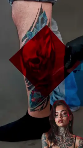 Татуировка с 3d эффектом #татуировка #tattoogirl #татумастер #tattoo 