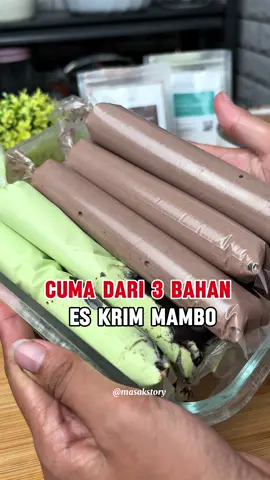Es krim 3 bahan, lembut & creamy banget! Bisa buat camilan di rumah atau ide jualan. Aku cobain masukin ke plastik es mambo, jadi deh Es Cream Mambo😍 Kali ini aku bikin dua varian: rasa Matca & cokelat.  Yang bikin hasilnya seenak ini tuh karena aku pakai produk dari @maxfood  ✅ HPP rendah, cocok banget buat usaha ✅ Sudah HALAL & punya izin edar ✅ Gampang dicari di e-commerce ✅ Bisa dikreasikan jadi minuman atau dessert kekinian #esmambo #EsKrim3Bahan   #MaxfoodID   #EsKrimRumahan   #DessertSimple  