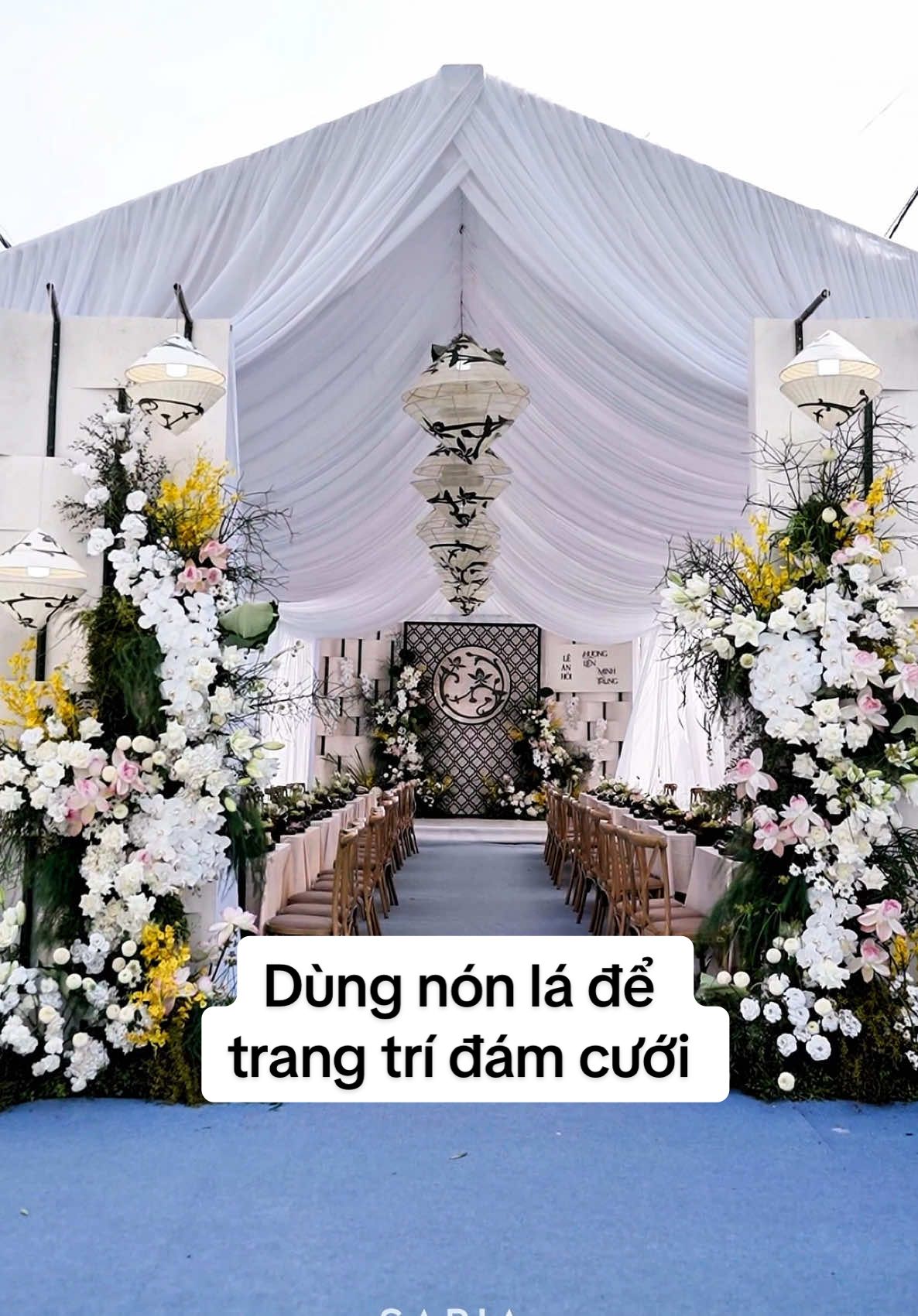 Ứng dụng của nón lá trong decor cưới #weddingdecor #weddingvideo 