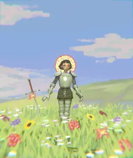 joan enjoying the sun #art #artist #digitalart #animation #blender #blender3d #lowpoly #jeannedarc #joanofarc #medieval #knight 