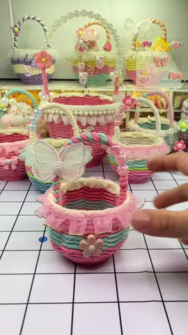 Make cute and pretty flower baskets by disposable cups and yarn #foryou #DIY #handmade #beautiful #basket #musica #handmadegifts #string #wool #handmadecraft #foryoupage #handwork #flowerbasket 