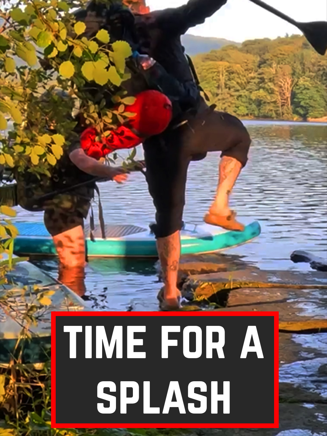 The Paddleboard Saved Him From The Worst Of That😂 #Paddleboarding #Camping #LifeOnTheEdge