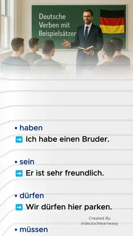 Deutsch lernen: Verben mit Biespielsätzen! #Deutschlernen #DeutscheSprache #GermanVocabulary #DeutschFürAnfänger #LerneDeutsch #SprachenLernen #GermanWords #DeutschEinfach #SpracheLernen #DeutschA1 #GermanBasics #DeutschMitSpaß #vokabelnlernen 
