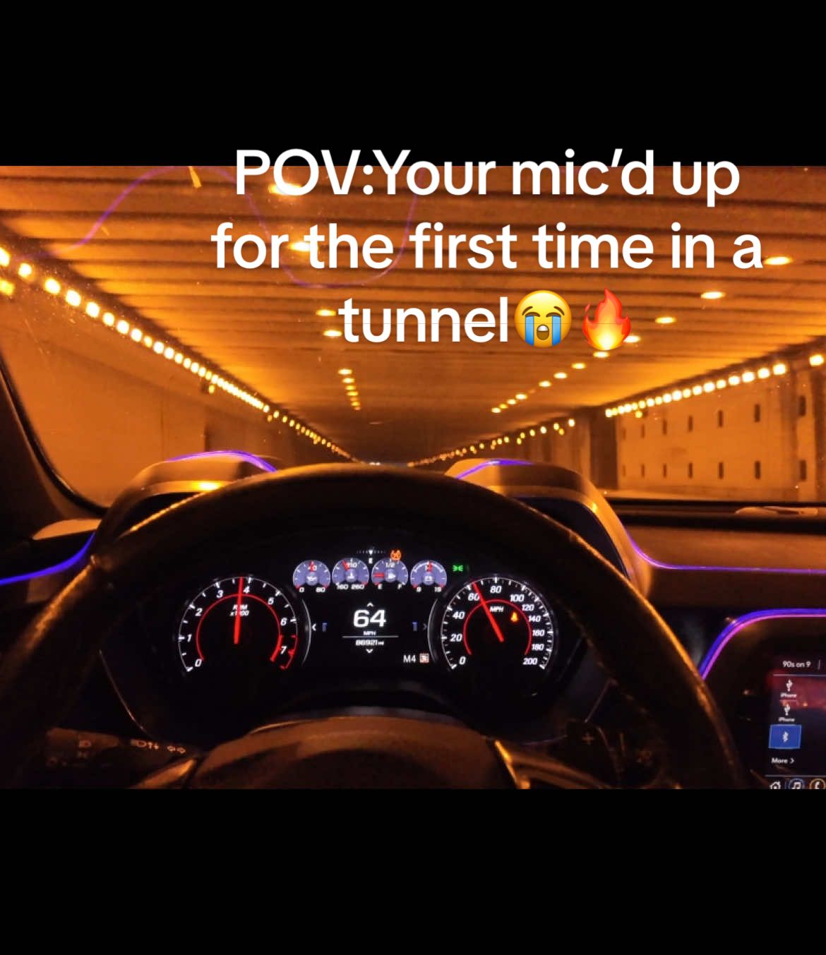 This is one of the best feelings as a car guy🦻🏾👻#fyp #viralvideo #viralvideo #car #carsoftiktok #carpov #camaro #tunnel #americanmusicawards #cammedcamaro 