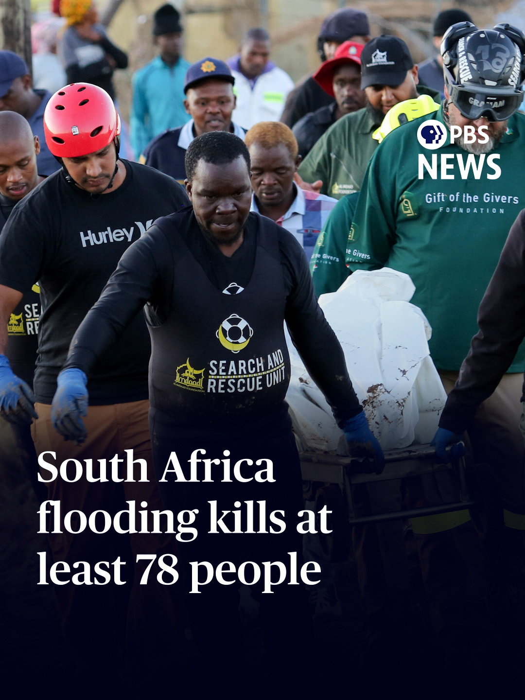 In South Africa, recent flooding has now killed at least 78 people, according to a government minister. Officials say rescue attempts in the Eastern Cape province have been paralyzed due to a lack of resources. The area is one of South Africa's poorest regions.  Rescue teams are recovering bodies and searching for those still missing. Heavy rains on Tuesday burst riverbanks and sent 10 to 13 feet of water rushing into nearby towns. #pbsnewshour #newshour #pbsnews #flooding #news #southafrica#easterncape