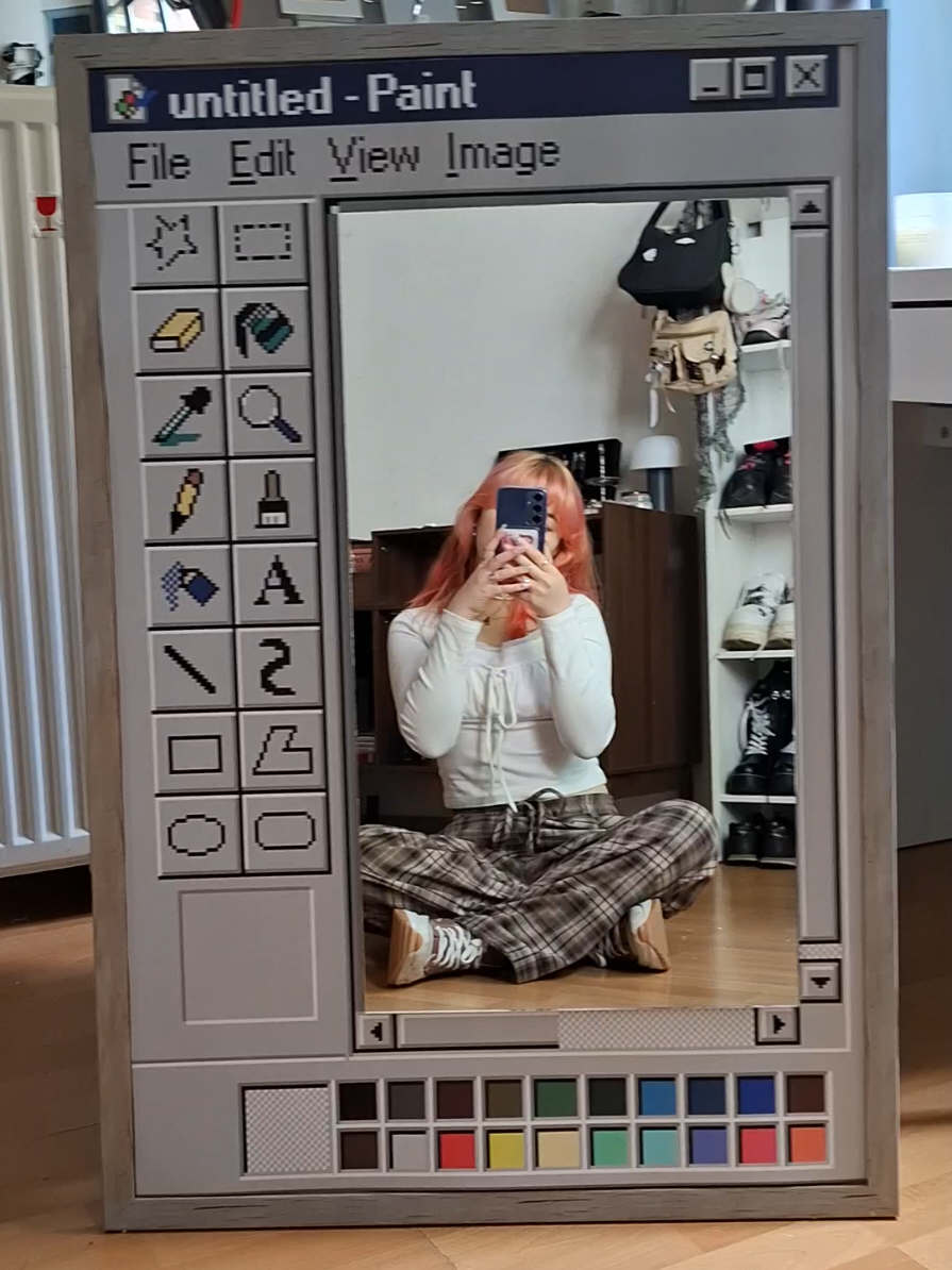 ms paint mirror diy 🖌💞✨️🎨 | #diyproject #roominspo #roomdecor 